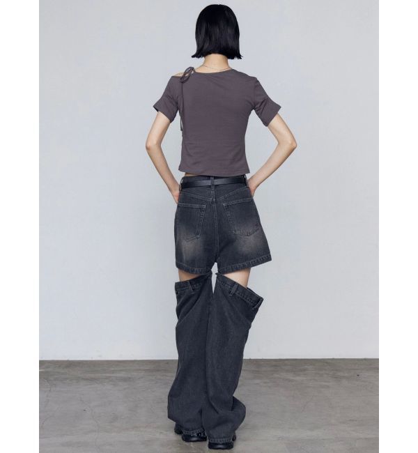 EMODA「アシンメトリーギャザーレイヤートップ」|Tシャツ・カットソー|