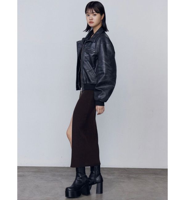 EMODA「チョーカーギャザーフィットニットワンピース」|ワンピース|