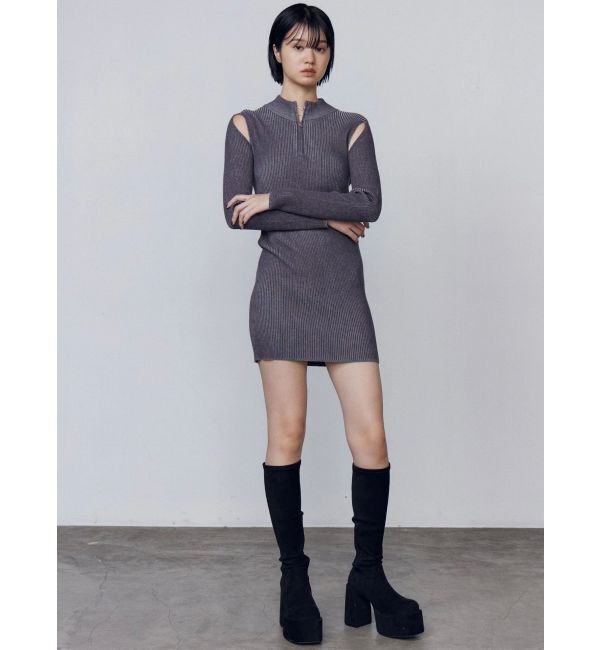 EMODA「オープンリブジップニットワンピース」|ワンピース|