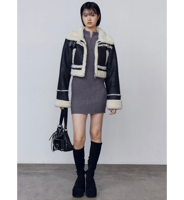 EMODA「オープンリブジップニットワンピース」|ワンピース|