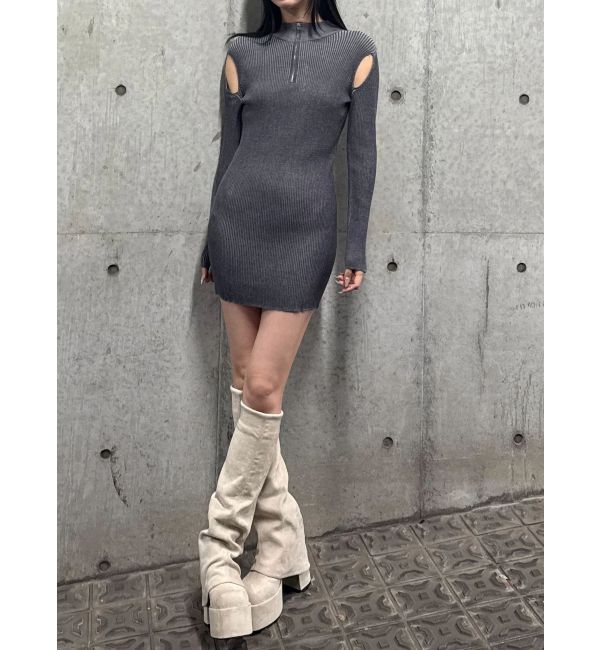 EMODA「オープンリブジップニットワンピース」|ワンピース|