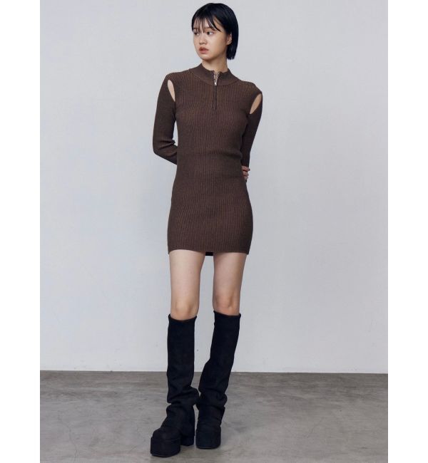 EMODA「オープンリブジップニットワンピース」|ワンピース|