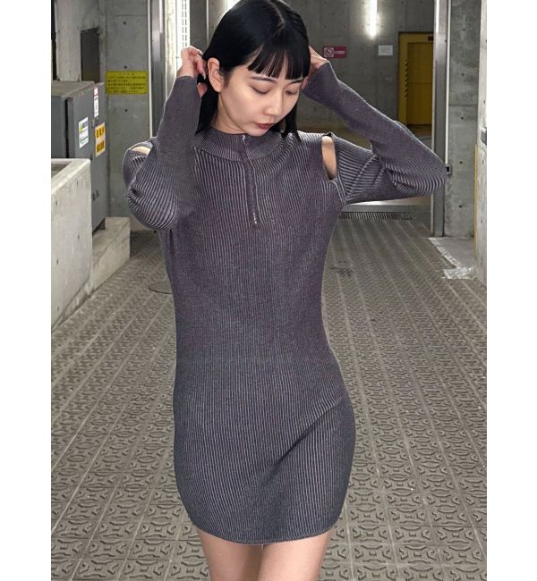 EMODA「オープンリブジップニットワンピース」|ワンピース|