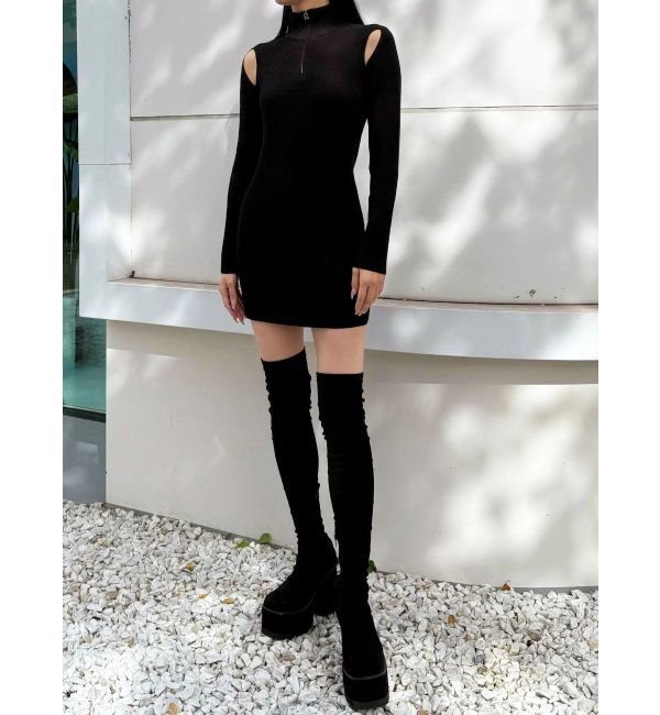 EMODA「オープンリブジップニットワンピース」|ワンピース|