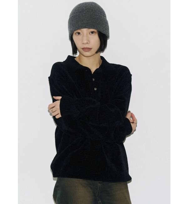 EMODA「【VEQUM】VELOUR TEXTURE KNIT POLO」|ニット・セーター|