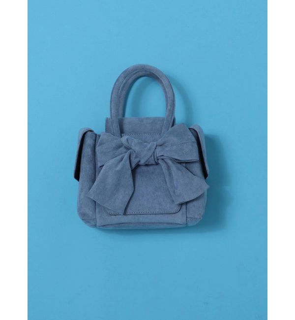EMODA「リボンボックスバッグ」|ハンドバッグ|ブルー