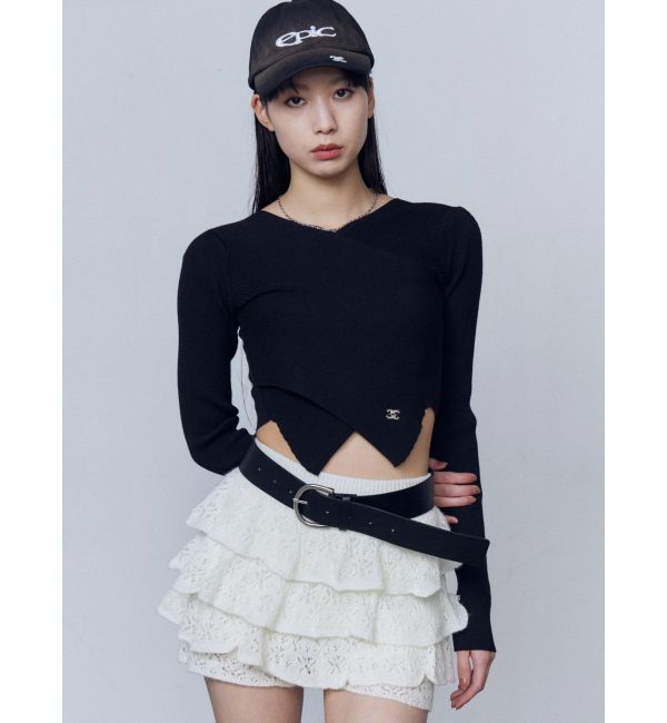 EMODA「ワイドクロスクロップドニット」|ニット・セーター|