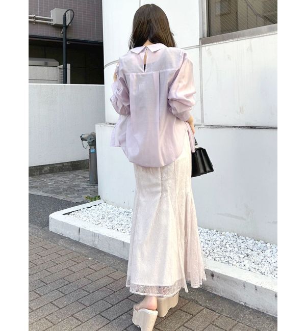 MERCURYDUO「バックスリットシアーシャツ」|シャツ・ブラウス|