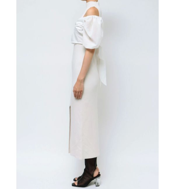 MERCURYDUO「異素材ドッキングナローニットワンピース」|ワンピース|