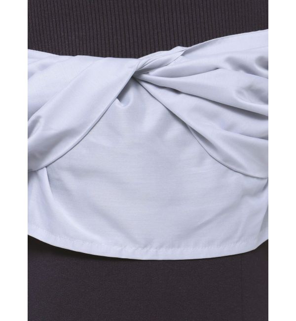 MERCURYDUO「異素材ドッキングナローニットワンピース」|ワンピース|