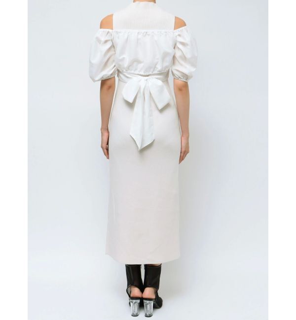 MERCURYDUO「異素材ドッキングナローニットワンピース」|ワンピース|