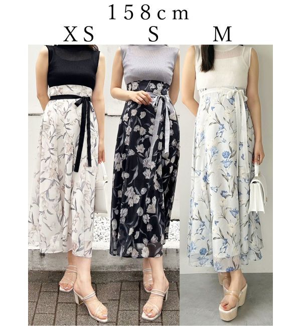 MERCURYDUO「シアーノースリニット花柄ドッキングワンピース」|ワンピース|