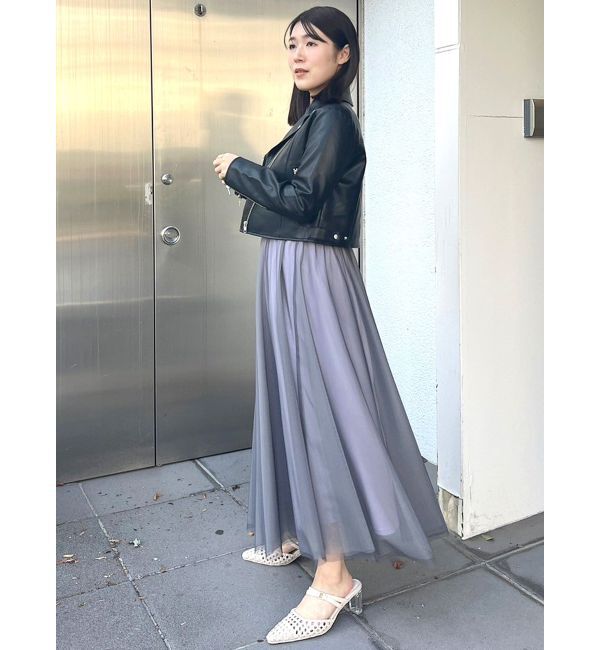 MERCURYDUO「チュールドッキングビスチェニットワンピース」|ワンピース|