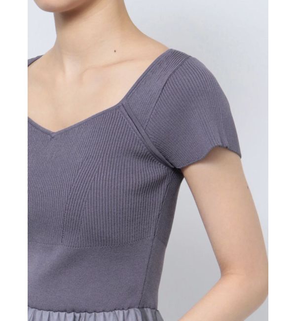 MERCURYDUO「チュールドッキングビスチェニットワンピース」|ワンピース|