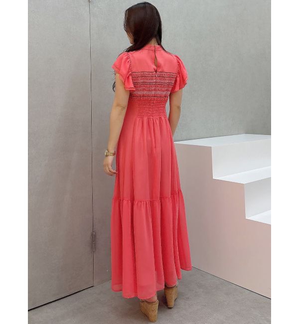 MERCURYDUO「カラースモッキングラッフルワンピース」|ワンピース|