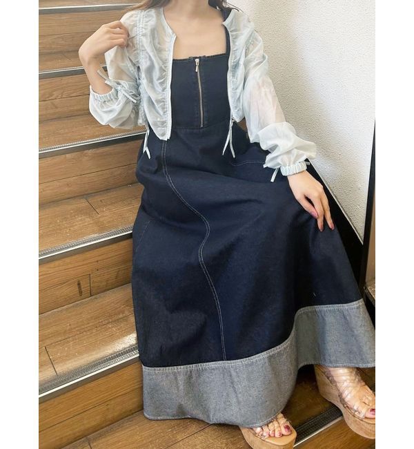 MERCURYDUO「ヘムデザインデニムジャンスカ」|ワンピース|