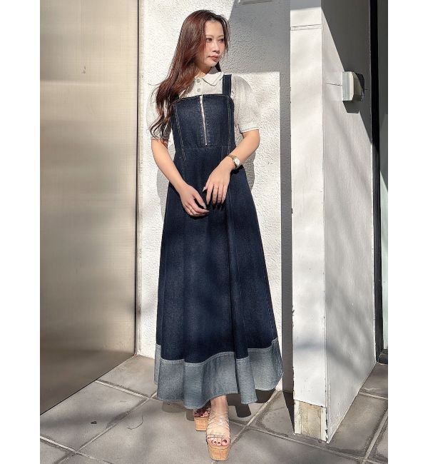 MERCURYDUO「ヘムデザインデニムジャンスカ」|ワンピース|