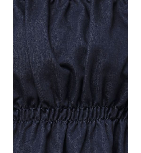 MERCURYDUO「デニム2WAYオフショル五分袖シャーリングブラウス」|シャツ・ブラウス|