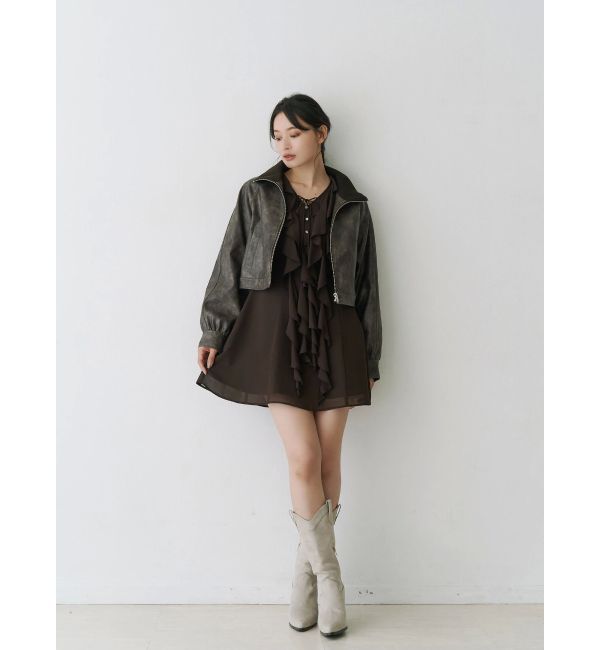 MERCURYDUO「ラッフルフリルミニワンピース」|ワンピース|