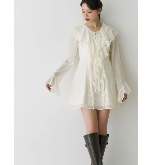 MERCURYDUO「ラッフルフリルミニワンピース」|ワンピース|