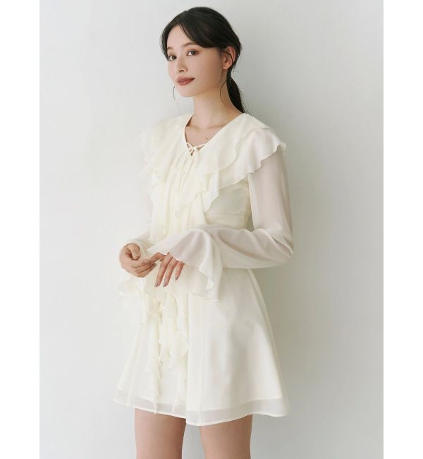 MERCURYDUO「ラッフルフリルミニワンピース」|ワンピース|
