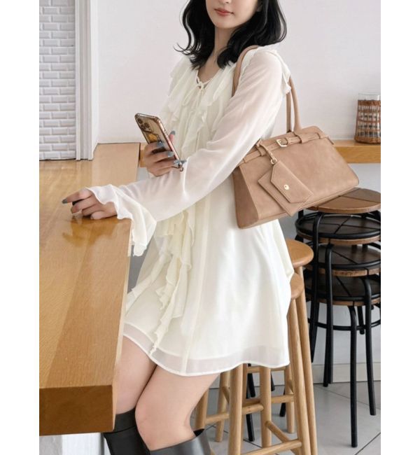 MERCURYDUO「ラッフルフリルミニワンピース」|ワンピース|