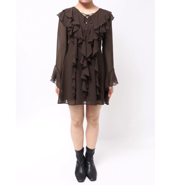 MERCURYDUO「ラッフルフリルミニワンピース」|ワンピース|