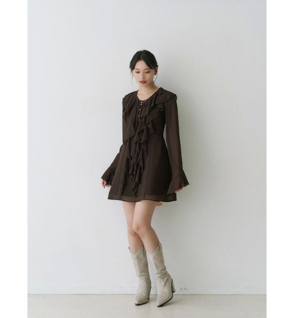 MERCURYDUO「ラッフルフリルミニワンピース」|ワンピース|