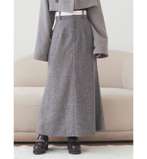 MERCURYDUO「ウエストレイヤードナロースカート」|スカート|グレー