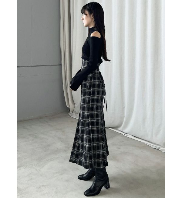 MERCURYDUO「ショルダースリットナローストラップニット」|ニット・セーター|