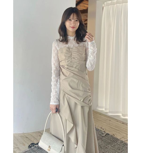 MERCURYDUO「ギャザードレープドッキングワンピース」|ワンピース|