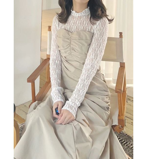 MERCURYDUO「ギャザードレープドッキングワンピース」|ワンピース|