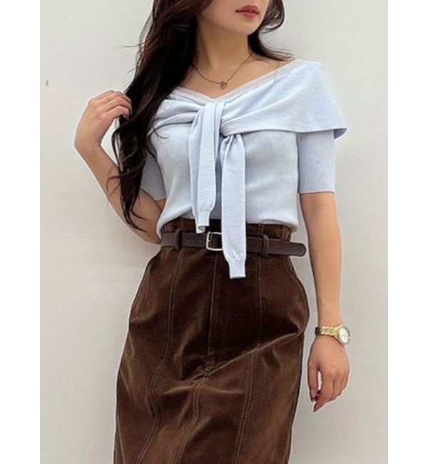 MERCURYDUO「レイヤードライクツイストニット」|ニット・セーター|