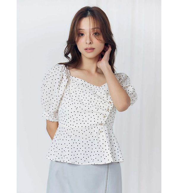 MERCURYDUO「2WAYドットペプラムブラウス」|シャツ・ブラウス|アイボリー