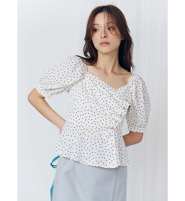 MERCURYDUO「2WAYドットペプラムブラウス」|シャツ・ブラウス|