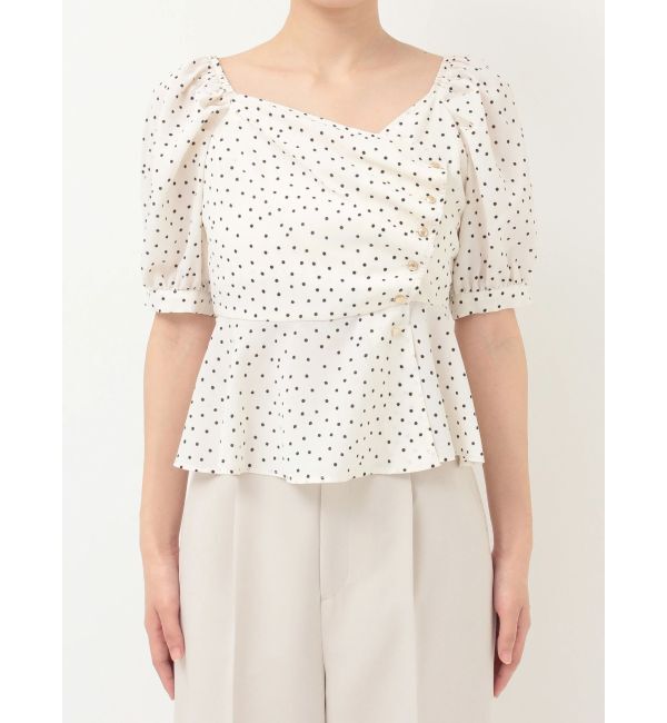 MERCURYDUO「2WAYドットペプラムブラウス」|シャツ・ブラウス|