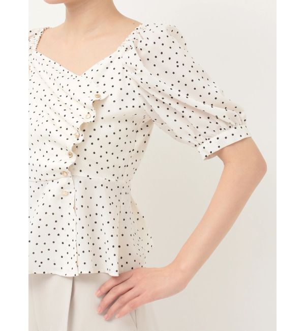 MERCURYDUO「2WAYドットペプラムブラウス」|シャツ・ブラウス|