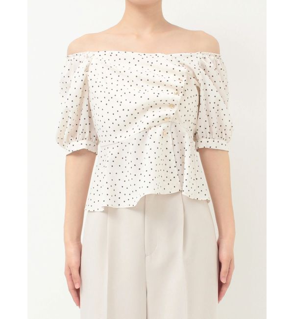 MERCURYDUO「2WAYドットペプラムブラウス」|シャツ・ブラウス|