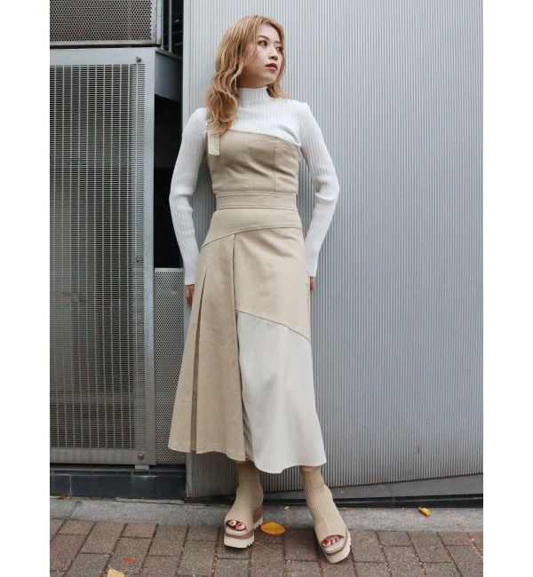 MURUA「ワンショルジャンスカ」|ジャンパースカート|