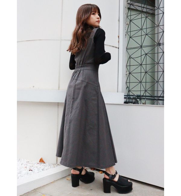 MURUA「ワンショルジャンスカ」|ジャンパースカート|