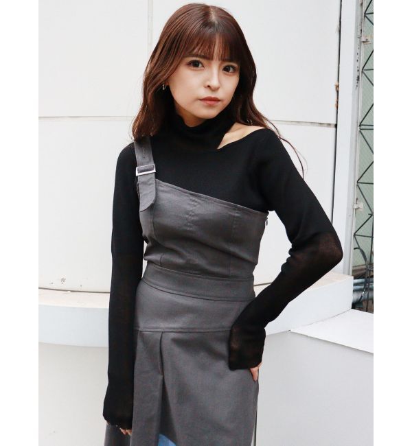 MURUA「ワンショルジャンスカ」|ジャンパースカート|