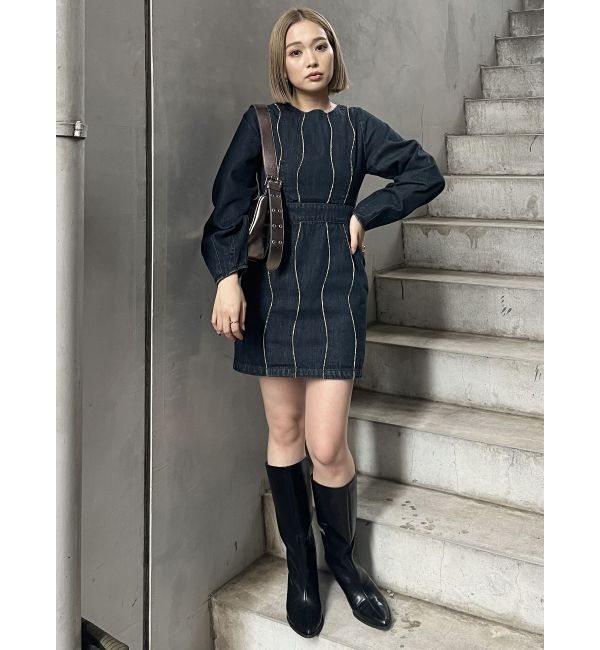 MURUA「カーブステッチミニワンピース」|ワンピース|