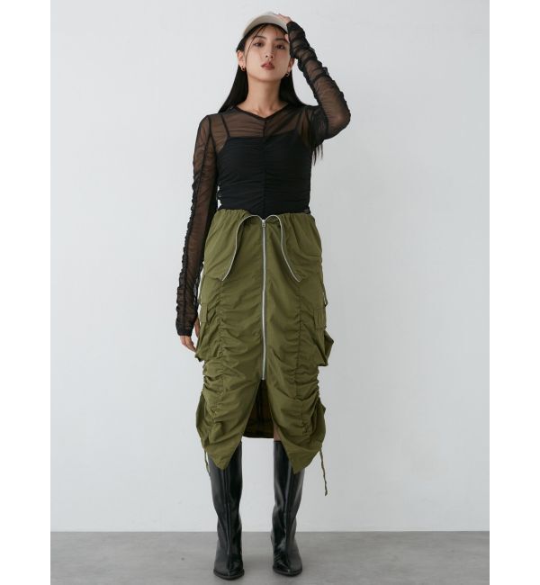 MURUA「シャーリングカーゴワンピース」|ワンピース|