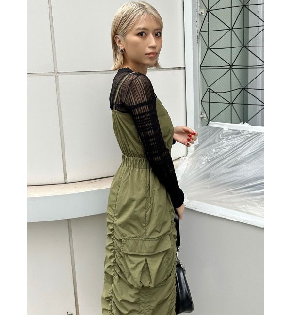MURUA「シャーリングカーゴワンピース」|ワンピース|