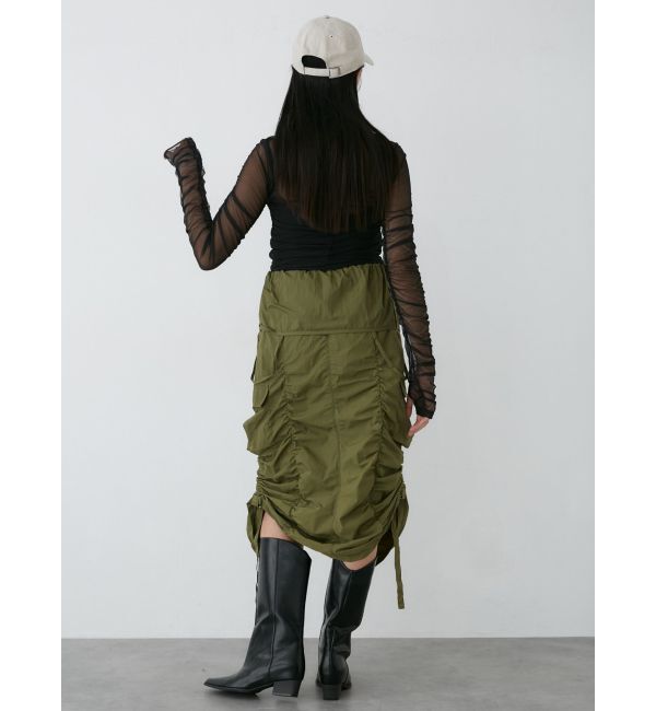 MURUA「シャーリングカーゴワンピース」|ワンピース|