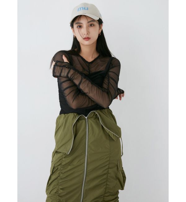 MURUA「シャーリングカーゴワンピース」|ワンピース|