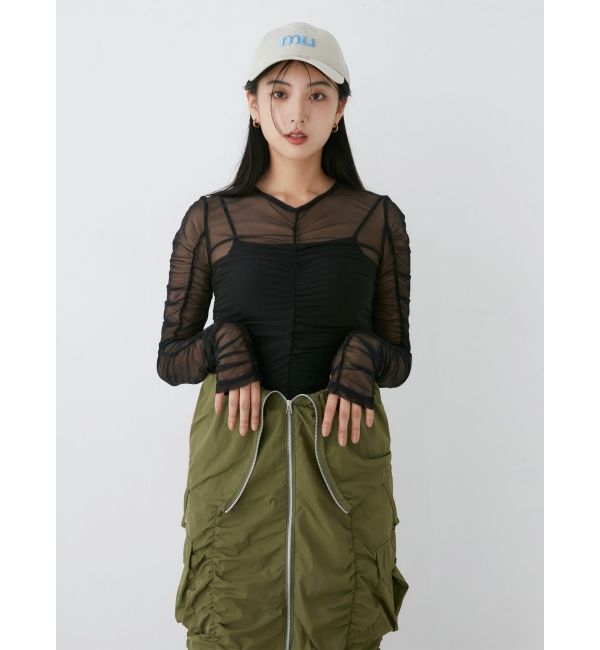 MURUA「シャーリングカーゴワンピース」|ワンピース|