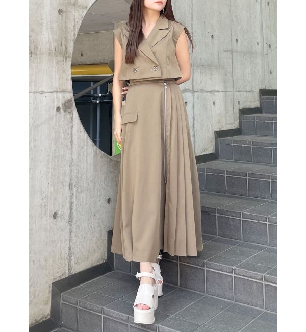 MURUA「リングボタンテーラードワンピース」|ワンピース|カーキ