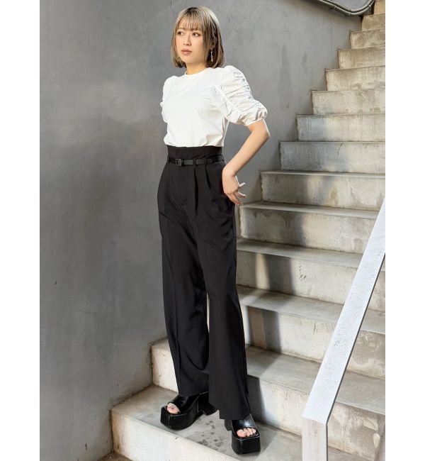 MURUA「ギャザースリーブトップス」|Tシャツ・カットソー|