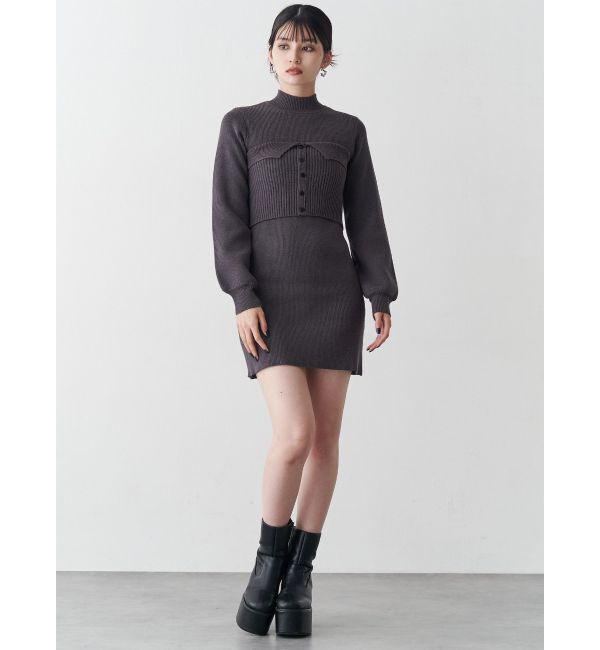 MURUA「ビスチェドッキングミニワンピース」|ワンピース|